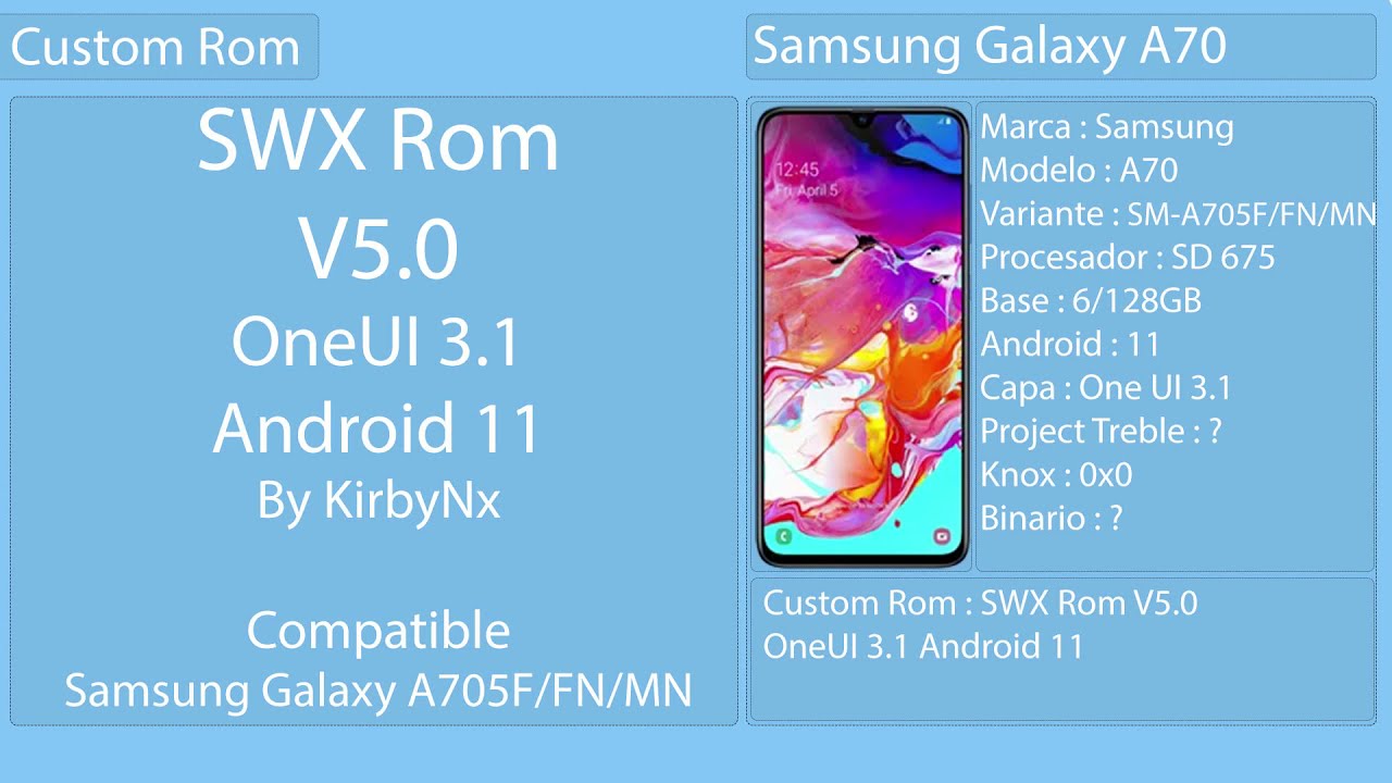 SWX Rom V5.0 - Android 11 One UI 3.1 - Samsung Galaxy A70