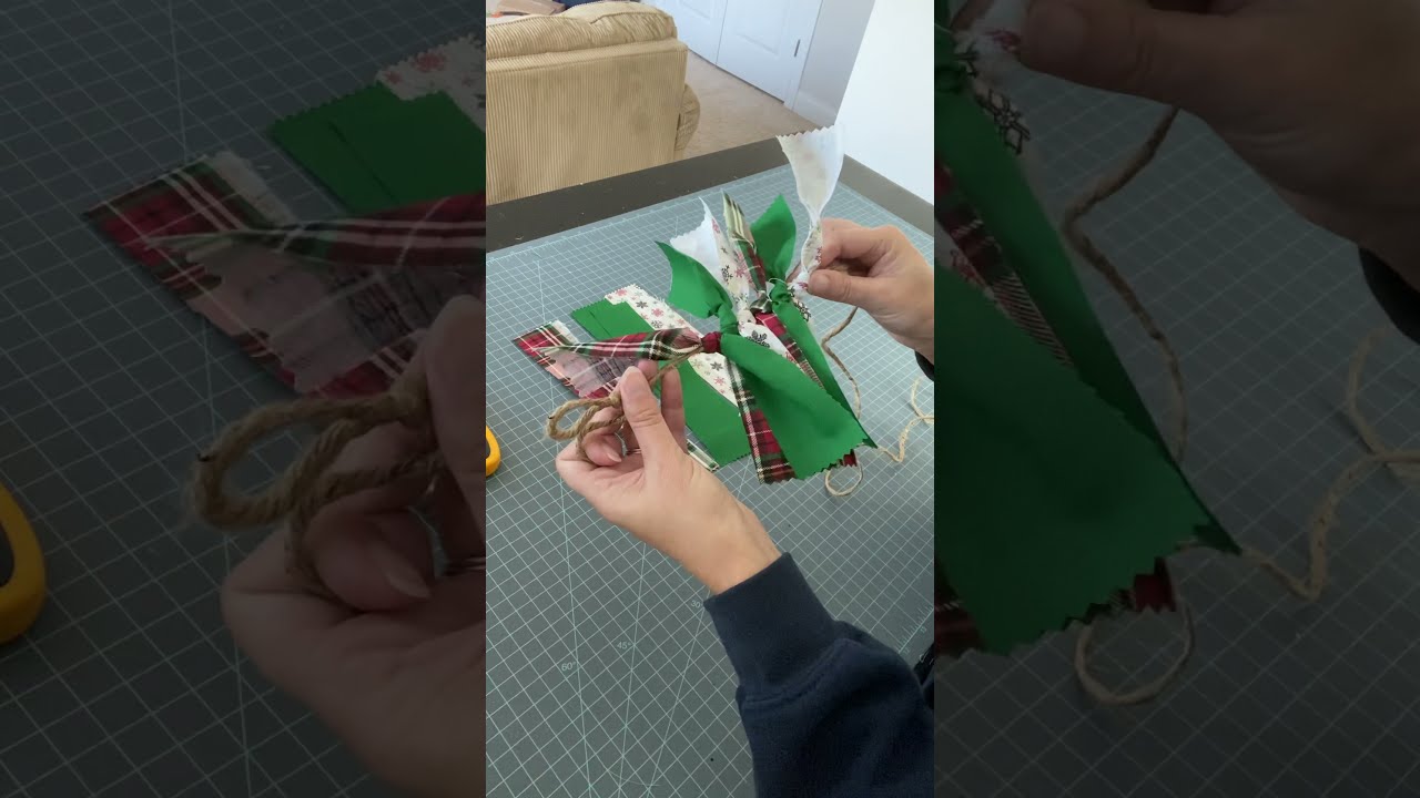 DIY fabric rag tie garland