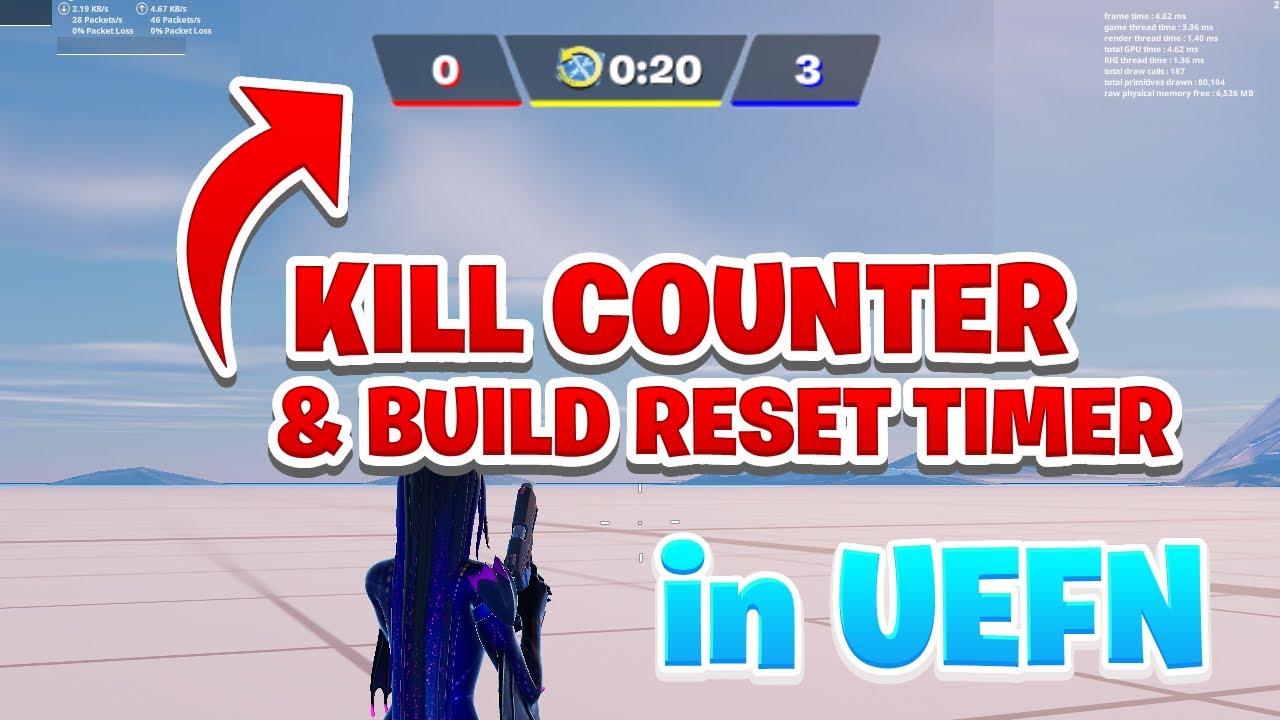 RED VS BLUE KILL COUNTER & BUILD RESET TIMER HUD in Fortnite Creative (UEFN)