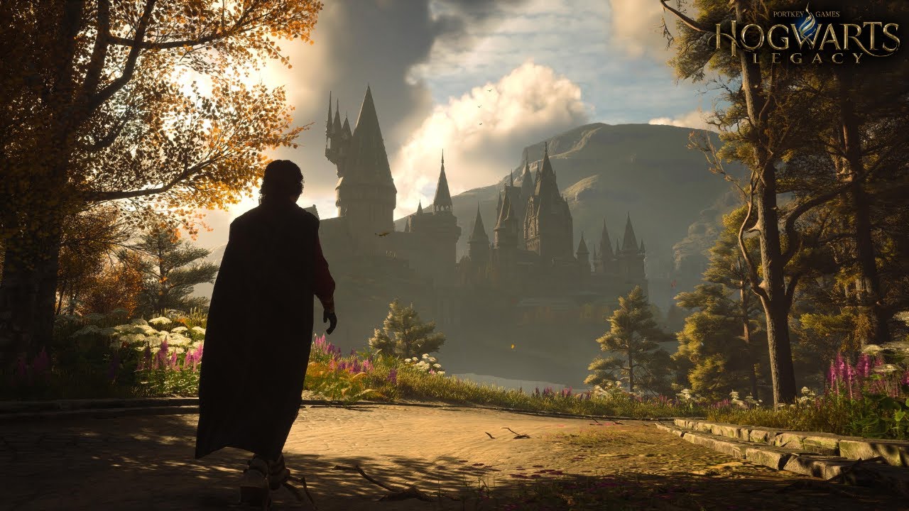 [4K]  Relaxing Fall Walk to Hogwarts | Hogwarts Legacy Ambience & Music