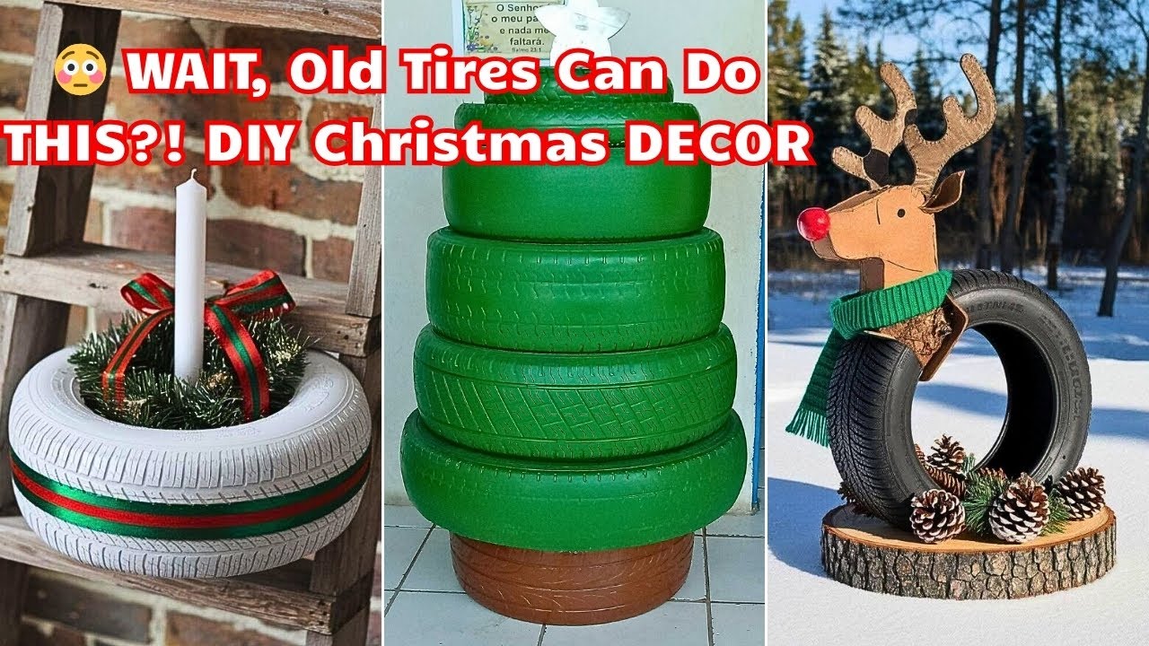 Невероятная сумма денег, которую я сэкономил, сделав рождественские украшения из старых шин.
