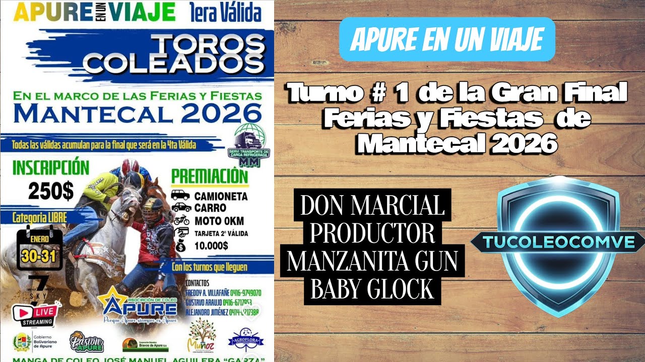 Turno #1 de la GRAN FINAL, MANTECAL 2026,Apure en un Viaje