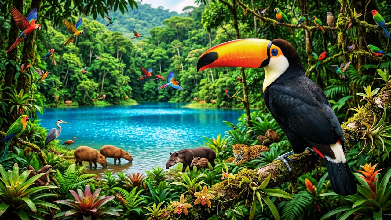 Relaxing Wildlife Walk – Amazon Rainforest (4K) | Peaceful Animal Moments