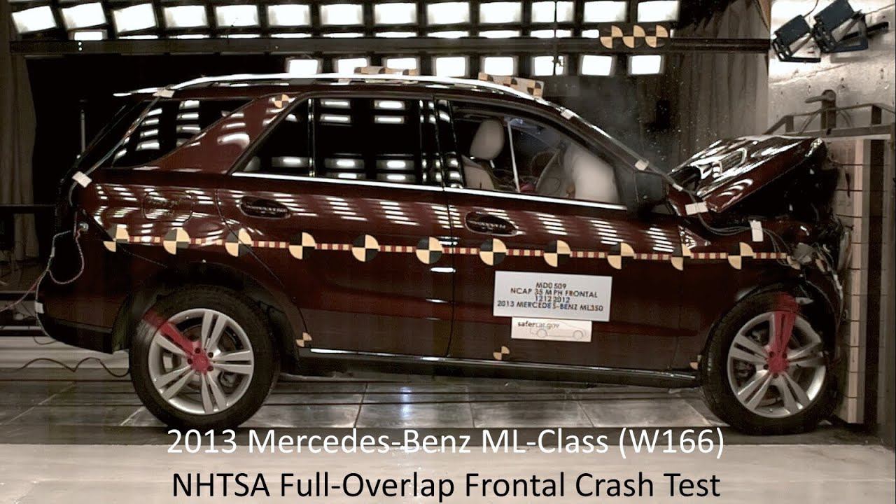 2012-2019 Mercedes-Benz ML-Class / GLE (ML 350 4Matic - W166) NHTSA Full-Overlap Frontal Crash Test