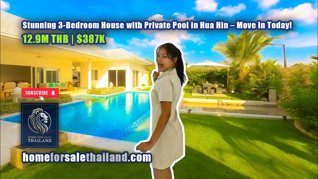 🏡 Stunning 3-Bedroom House with Private Pool in Hua Hin – Move In Today! 12.9M THB | $387K
