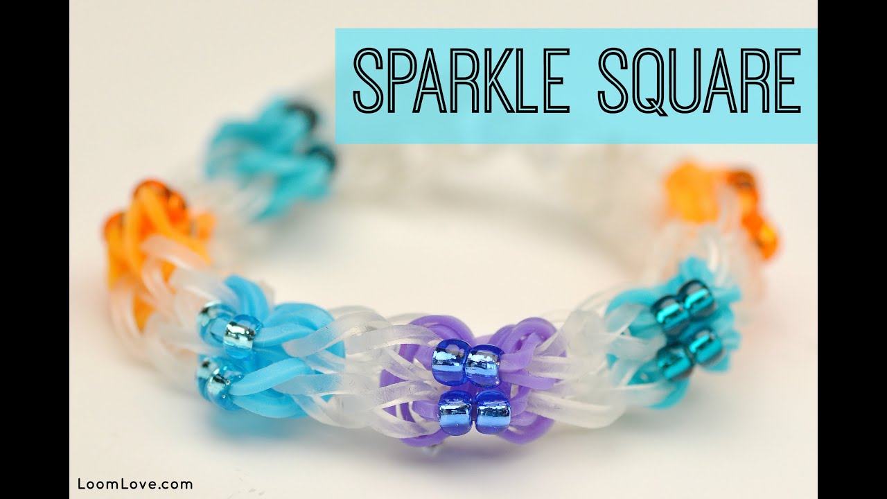 How to Make a Rainbow Loom Sparkle Square Bracelet