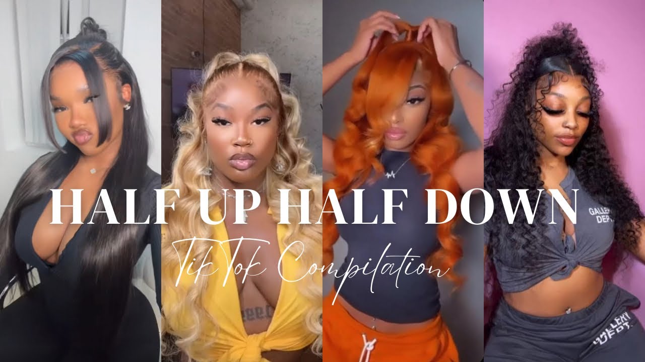 HALF UP HALF DOWN TIKTOK HAIRSTYLES | 💞QUICK WEAVE COMPILATION
