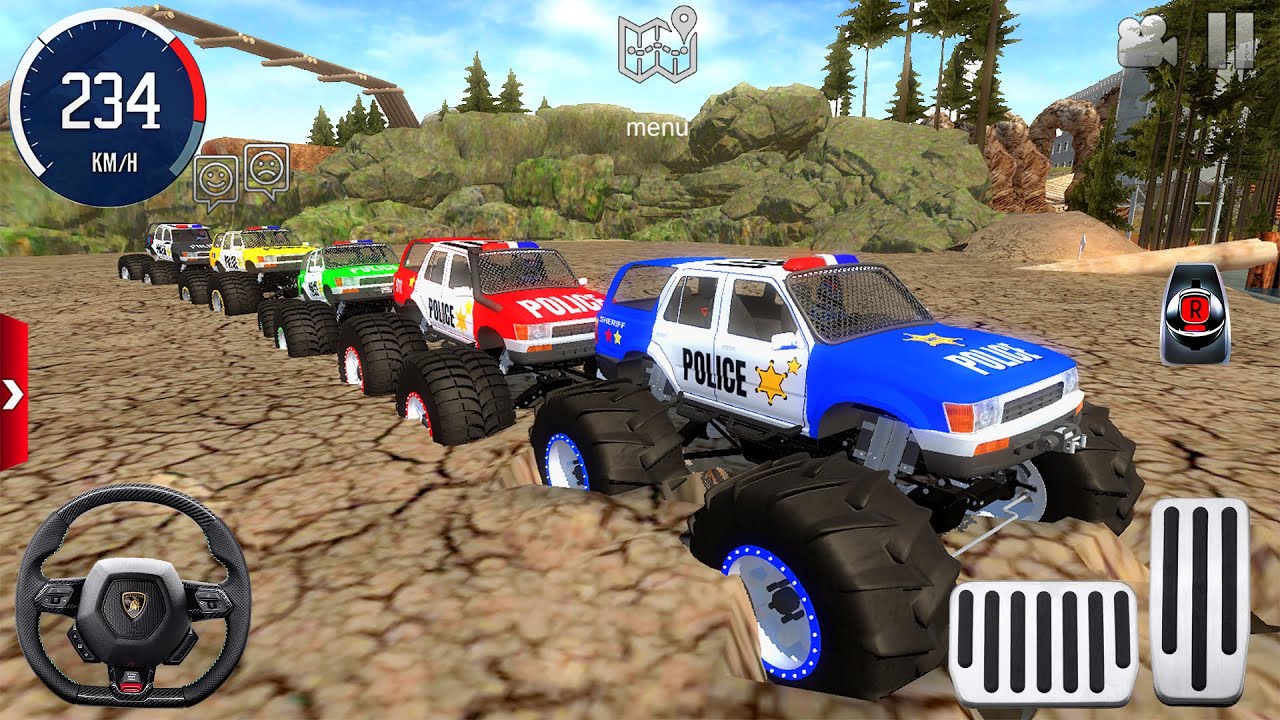 Juegos De Carros - Police Monster Truck Impossible Driver #2 - US Car Stunts Racing Android Gameplay