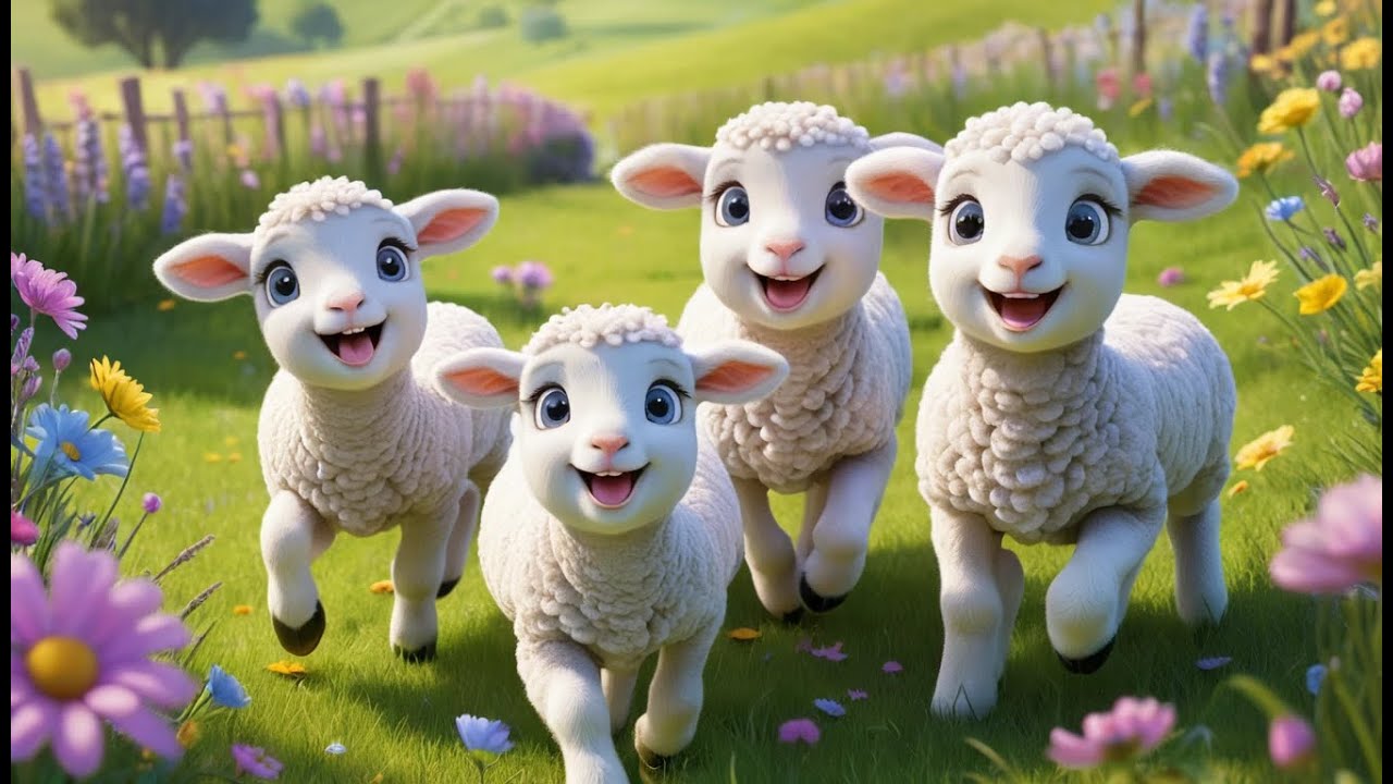 Five Little Lambs Saying Baa Baa Baa | Learn Animal Sounds & Counting for Toddlers