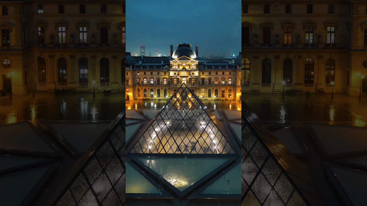 Paris Rain Ambience | Louvre Museum Window View