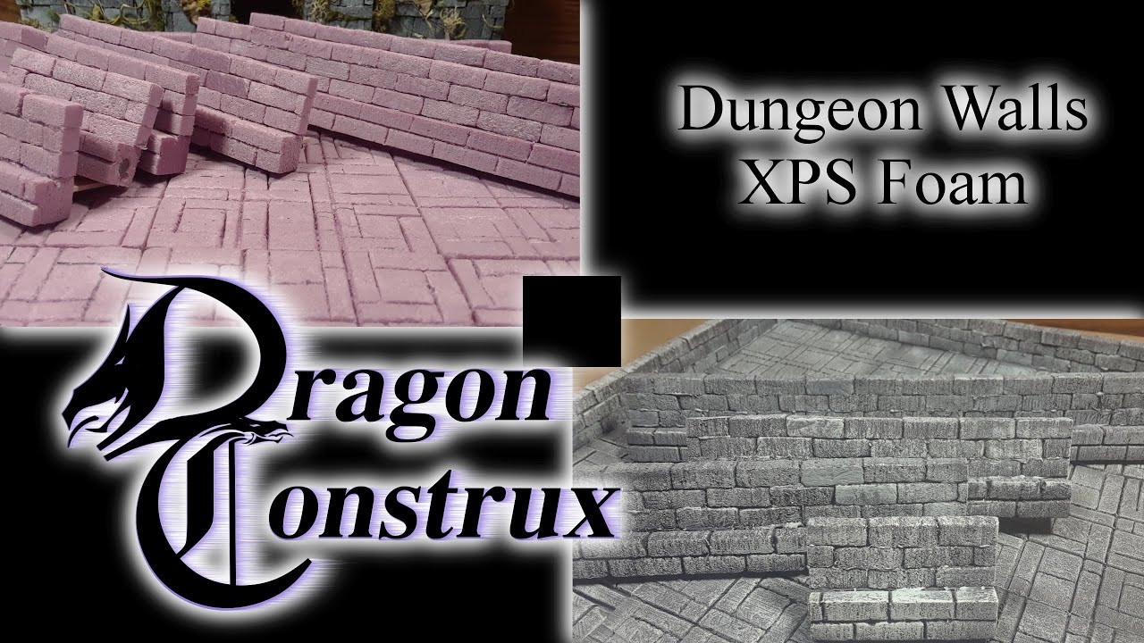 Building XPS foam Dungeon Tile Brick Walls, Terrain Materials for Dungeons & Dragons, or Warhammer