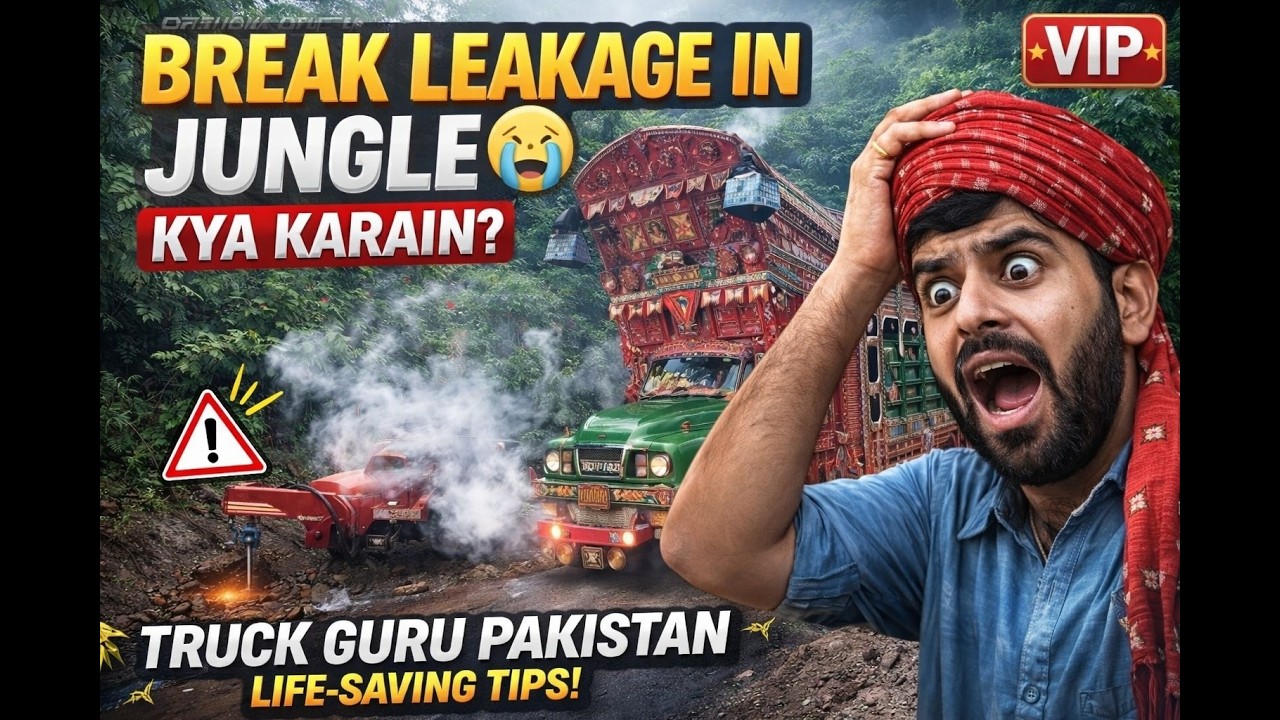 🚛 Jungle Mein Brake Leakage? 😱 Kya Karain! | Bedford Truck Emergency Tips | Truck Guru Pakistan VIP🔥