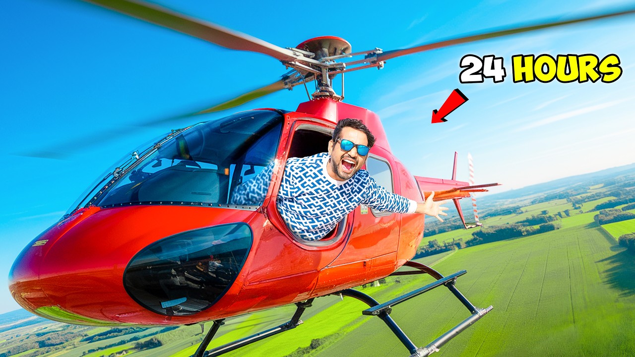 24 Hours Challenge In Helicopter...100% Real