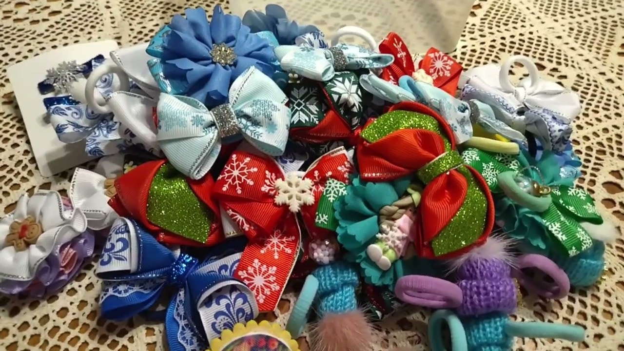 ✨ПЕРВЫЕ НОВОГОДНИЕ РАБОТЫ 🎄 БАНТИКИ С КУКОЛКАМИ🎀БАНТИКИ МИГАЛКИ🔥
