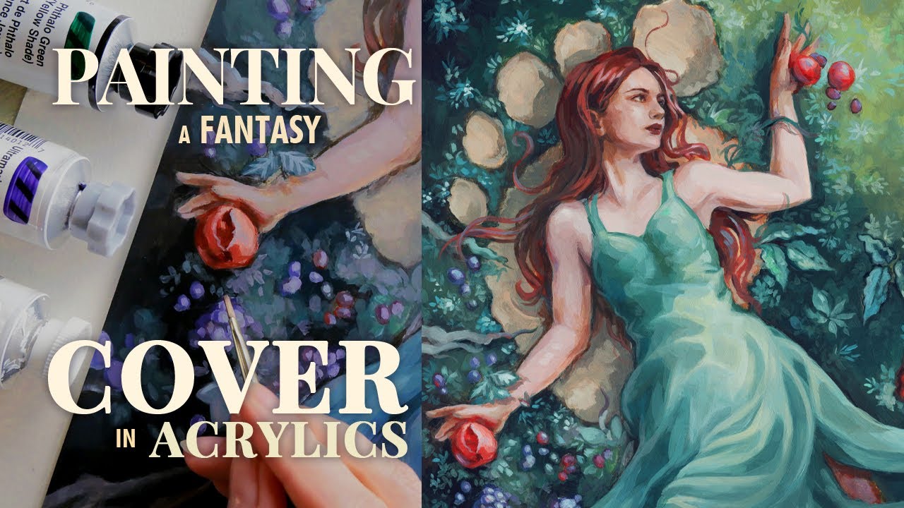 Painting a Fantasy Book Cover 🎨 Acrylic Illustration from Start to Finish