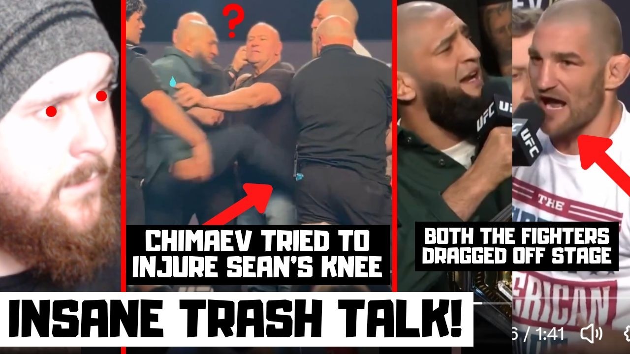 UFC 328 Press Conference Reaction! Chimaev KICKS Strickland At Face Off? INSANE Trash Talk?