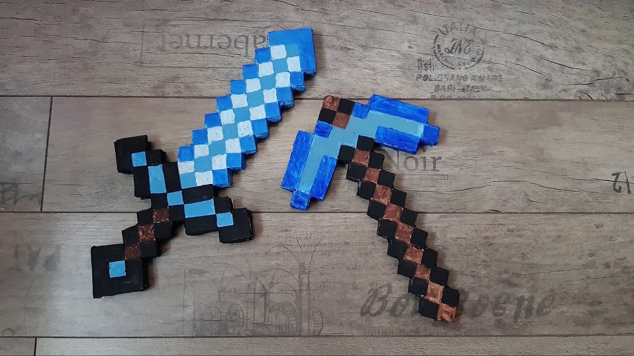DIY - Minecraft meč a krump&aacute;č / DIY - Minecraft sword and pickaxe