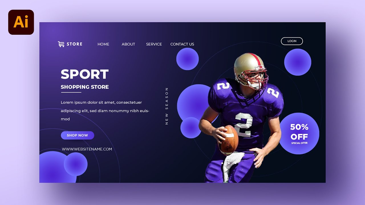 How To Make Landing Page Design | Sport Promotion | Adobe Illustrator Tutorial