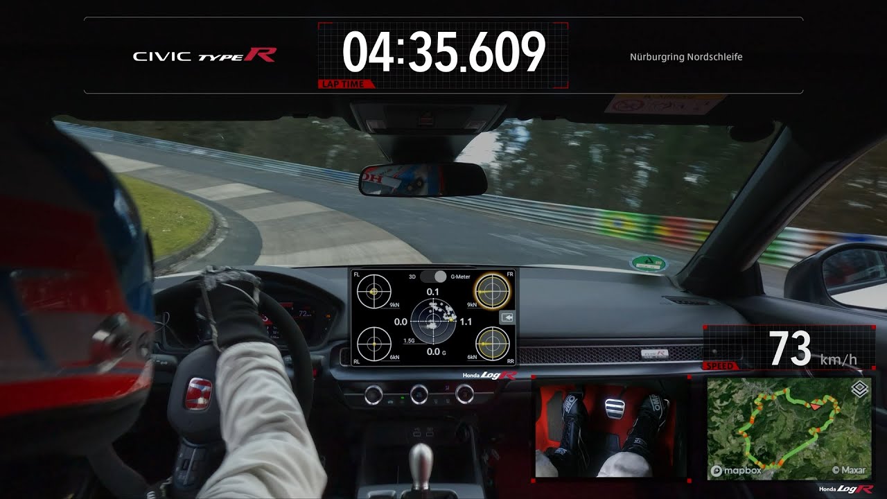 【シビック TYPE R】CIVIC TYPE Rニュルブルクリンクアタック 走行テスト　車載動画