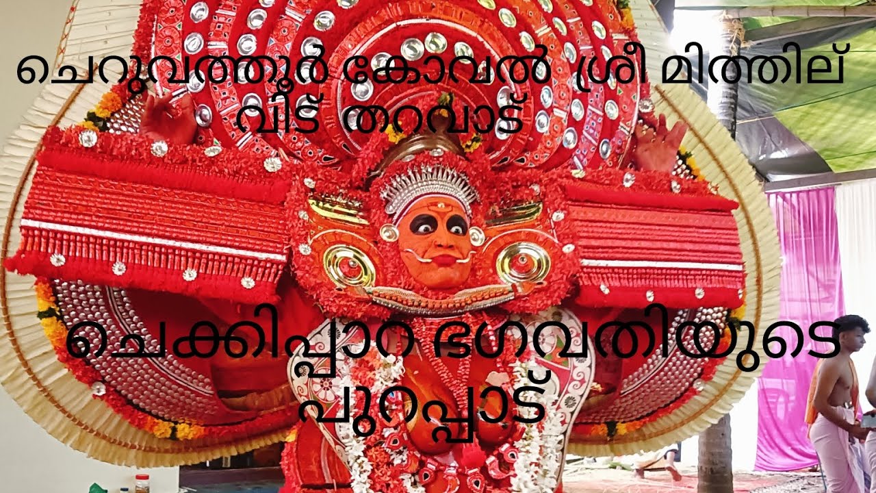 ചെറുവത്തൂർ കോവ്വൽ ശ്രീ മിത്തില് വിട്  തറവാട്  ചെക്കിപ്പാറ  ഭഗവതിയുടെ പുറപ്പാട് #bhakavathi#theyyam