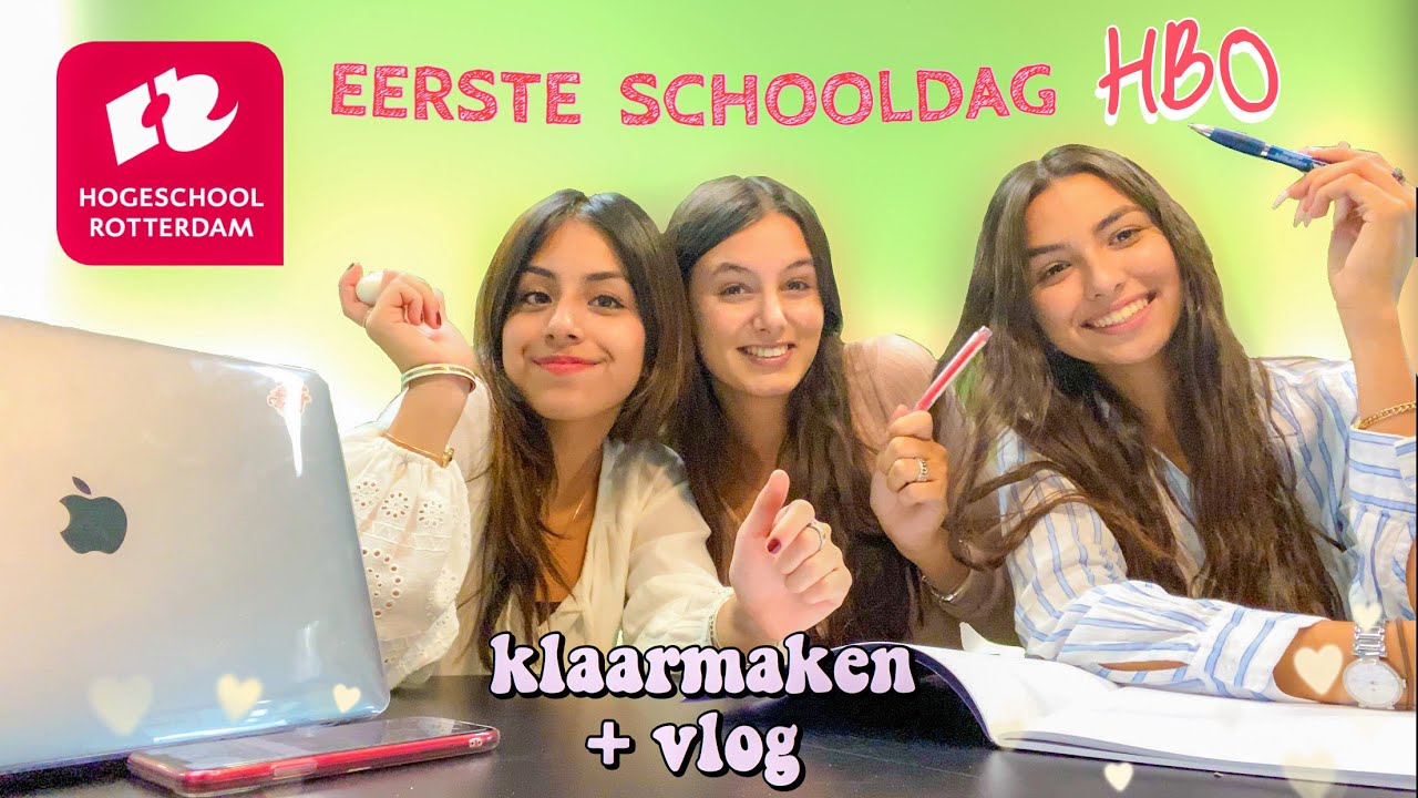 mijn EERSTE SCHOOLDAG hbo! GRWM + VLOG @Hogeschool Rotterdam