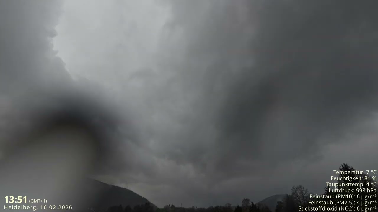 16.02.2026 Wolkentagebuch 🌤 Der Himmel im Zeitraffer 🌤 Cloud Timelapse