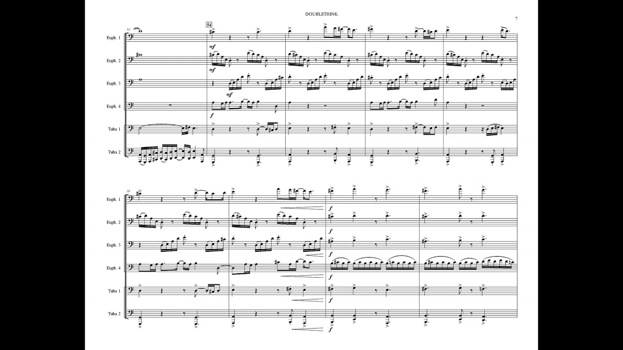 DOUBLETHINK for Tuba-Euphonium Ensemble