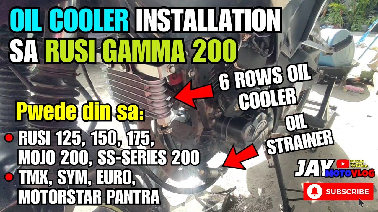 PAANO MAG-INSTALL NG OIL COOLER SA RUSI GAMMA 200 | PWEDE DIN SA RUSI 125,150,175 | FULL VIDEO