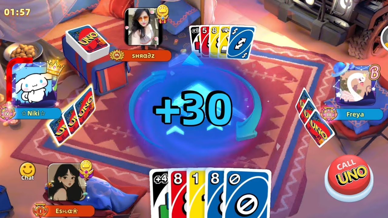 Uno Mobile Game || Go Wild X1000 wild +6 with Discard All card