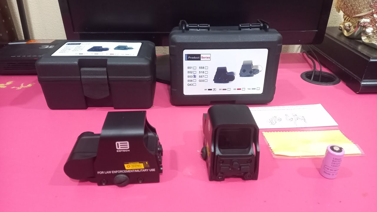 กล้องจุดแดง Eotech553 เกรดพรีเมี่ยม สำหรับปืนจริง ทนแรงรีคอยสูง กล้องติดปืนยาว ( จัดไป 1590.) 