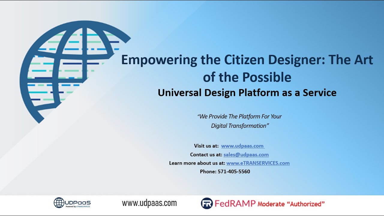 Empowering the Citizen Designer with the Art of the Possible: The UDPaaS Webinar Series