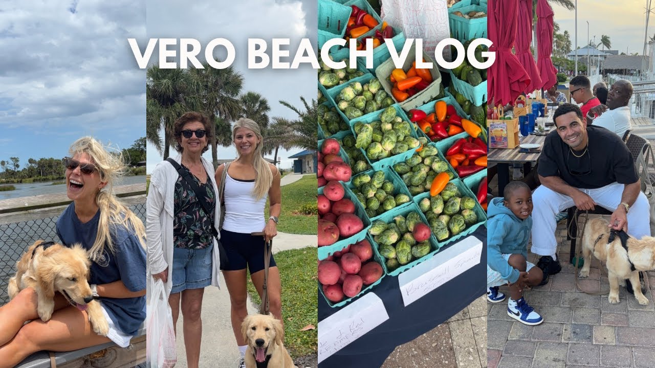 VLOG: new spring clothes, weekend in Vero Beach,  farmers market, Jax being a beach pup