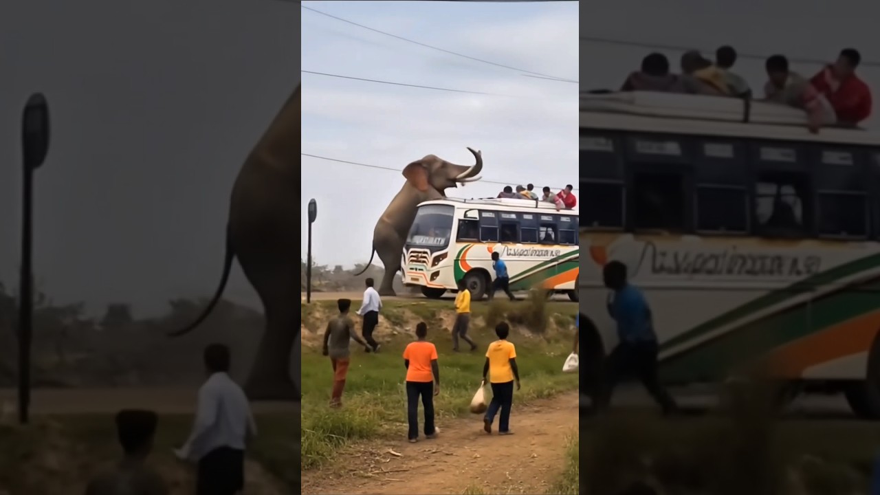 this elephant wants to ride a bus 😂😂 