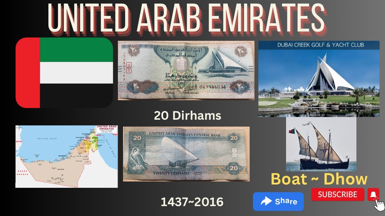 United Arab Emirates 20 Dirham (AED) Currency Note printed in 2016.