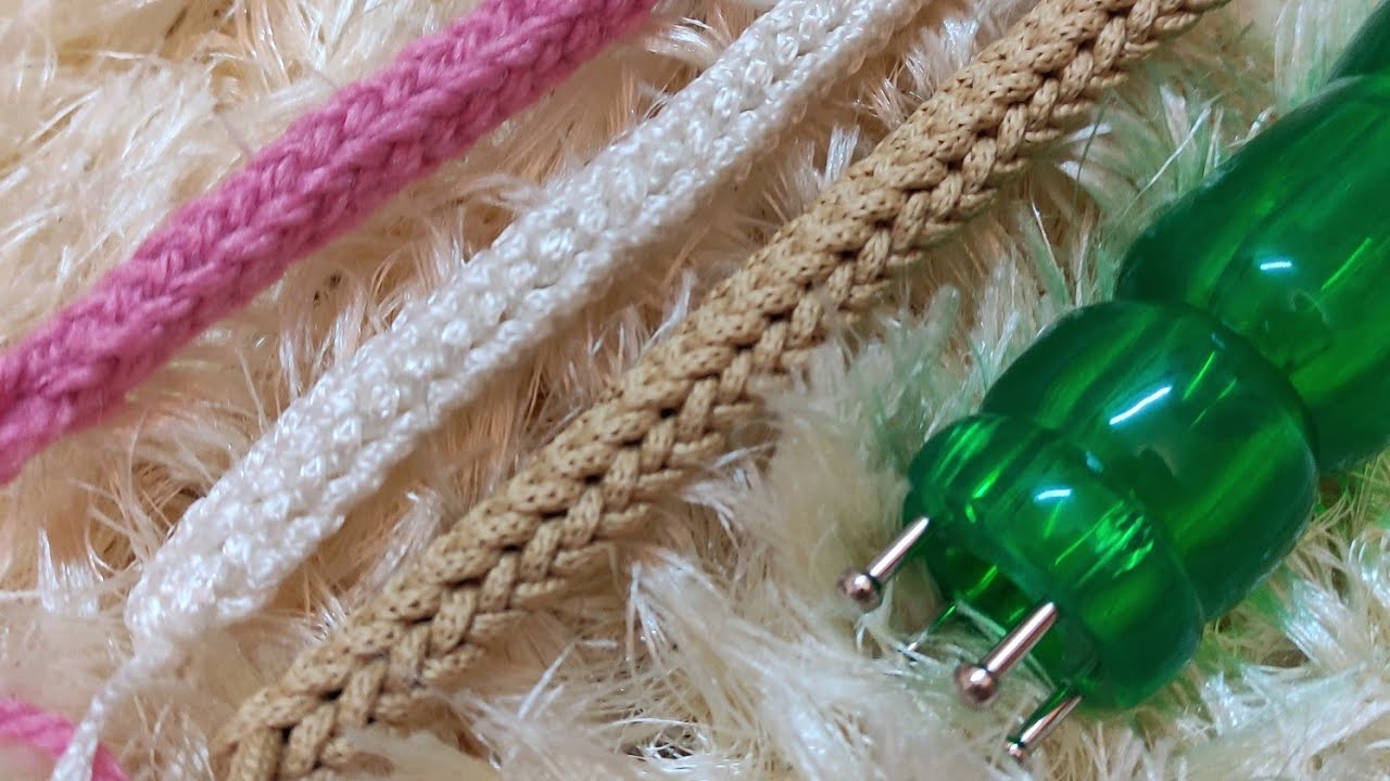 نول الحبال french knitter #طريقة_عمل_ايد_شنطة #حبل_اكسسوارات #حبل_اللاسيه