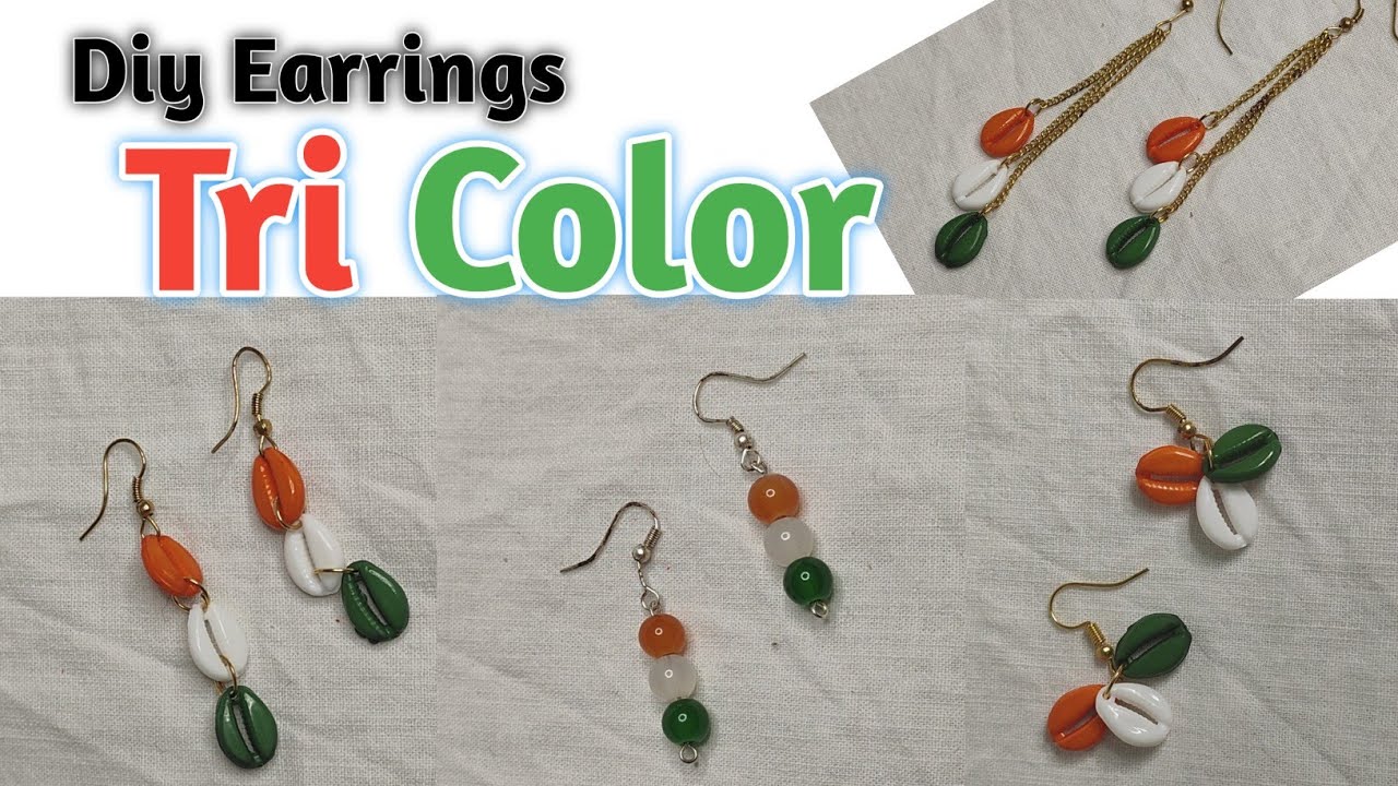 Diy Tricolor Earrings making | 4 Easy and Simple Beautiful Earrings Design making | Jwell Art 