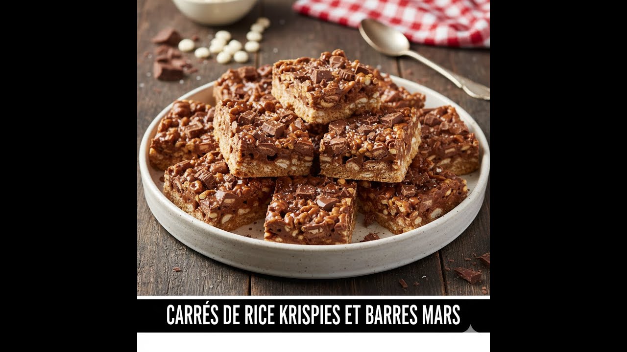 RECETTE CARRÉS DE RICE KRISPIES  ET BARRES MARS FACILE ET RAPIDE(Mars bar rice crispy cake)
