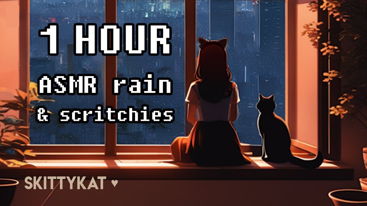 1 Hour Cozy Rain ASMR with many triggers! || TASCAM ear brushies, deep scritchies, finger flutters