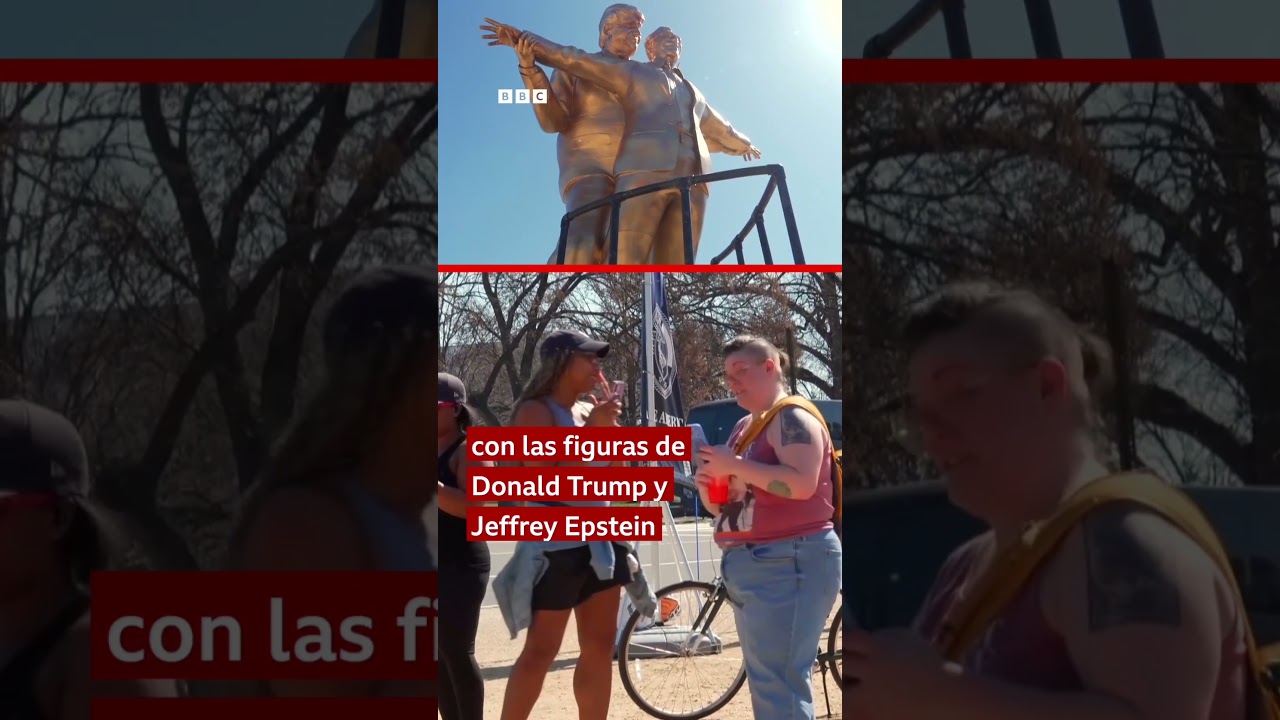 Aparece en Washington D. C. una estatua de Trump y Epstein al estilo del ‘Titanic’