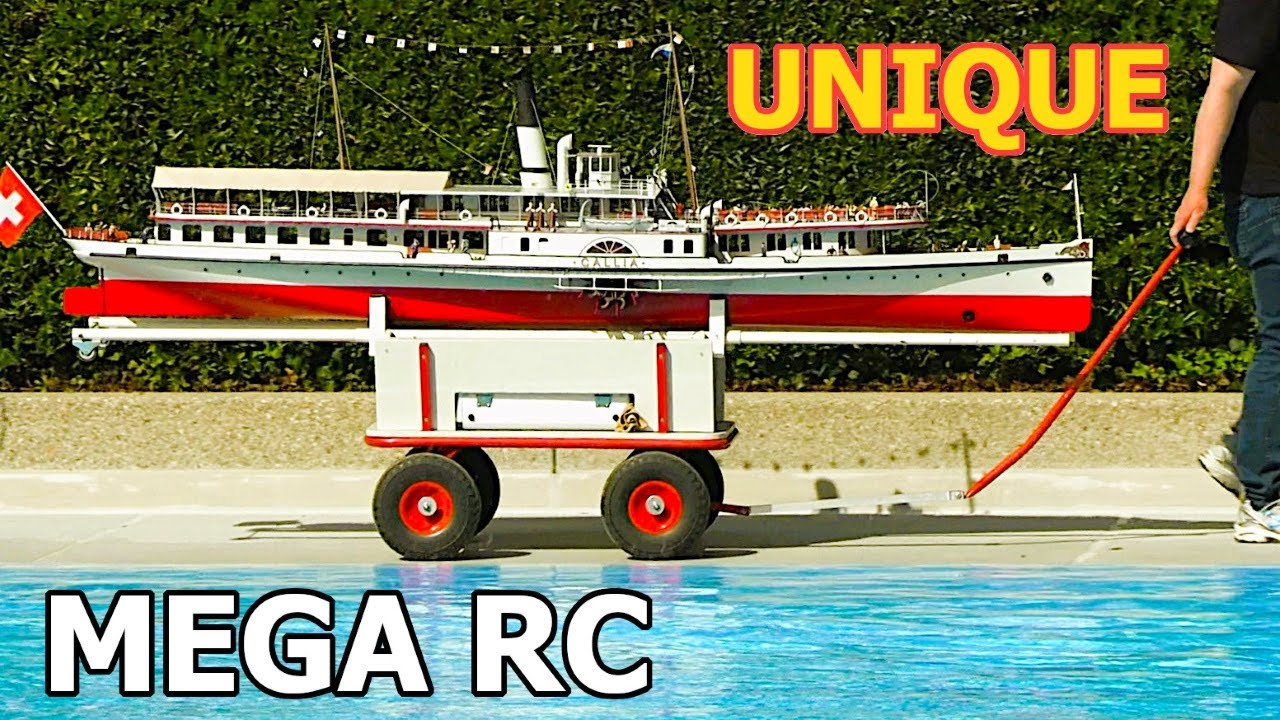 HUGE RC ONE-OFF of Switzerland's Postcard Boat - LARGE SCALE 1913 Gallia Live Steam Paddle Steamer