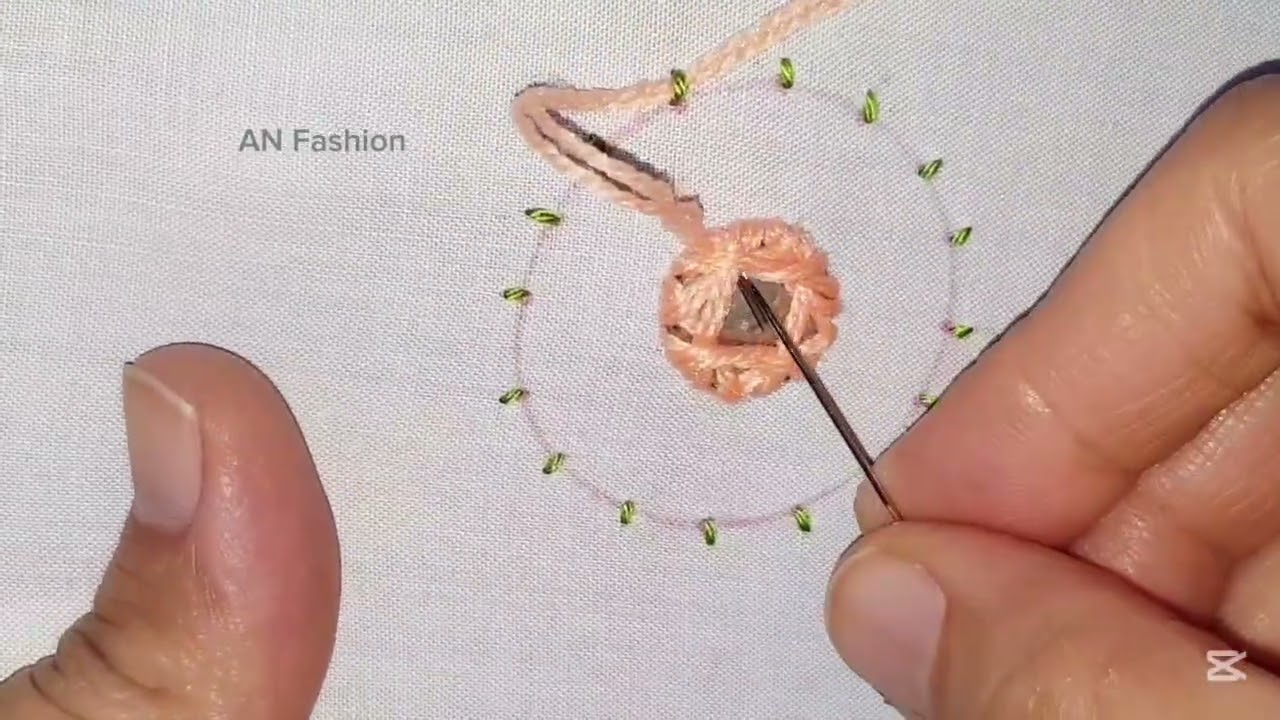 Mirror work hand embroidery design for dresses ||Beautiful hand embroidery design ||