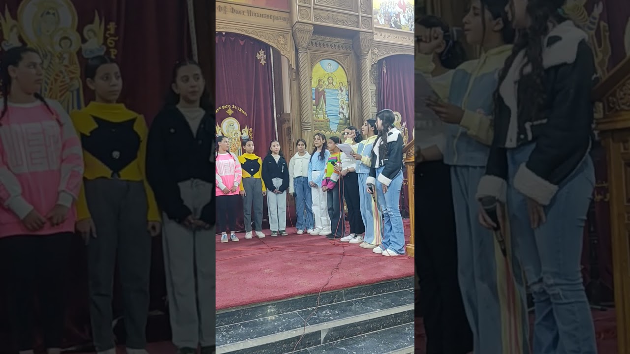 مايفن وليديا ترنيمة مهتمة بالتعليم مع كورال العذراء مريم بنزلة فرج الله
