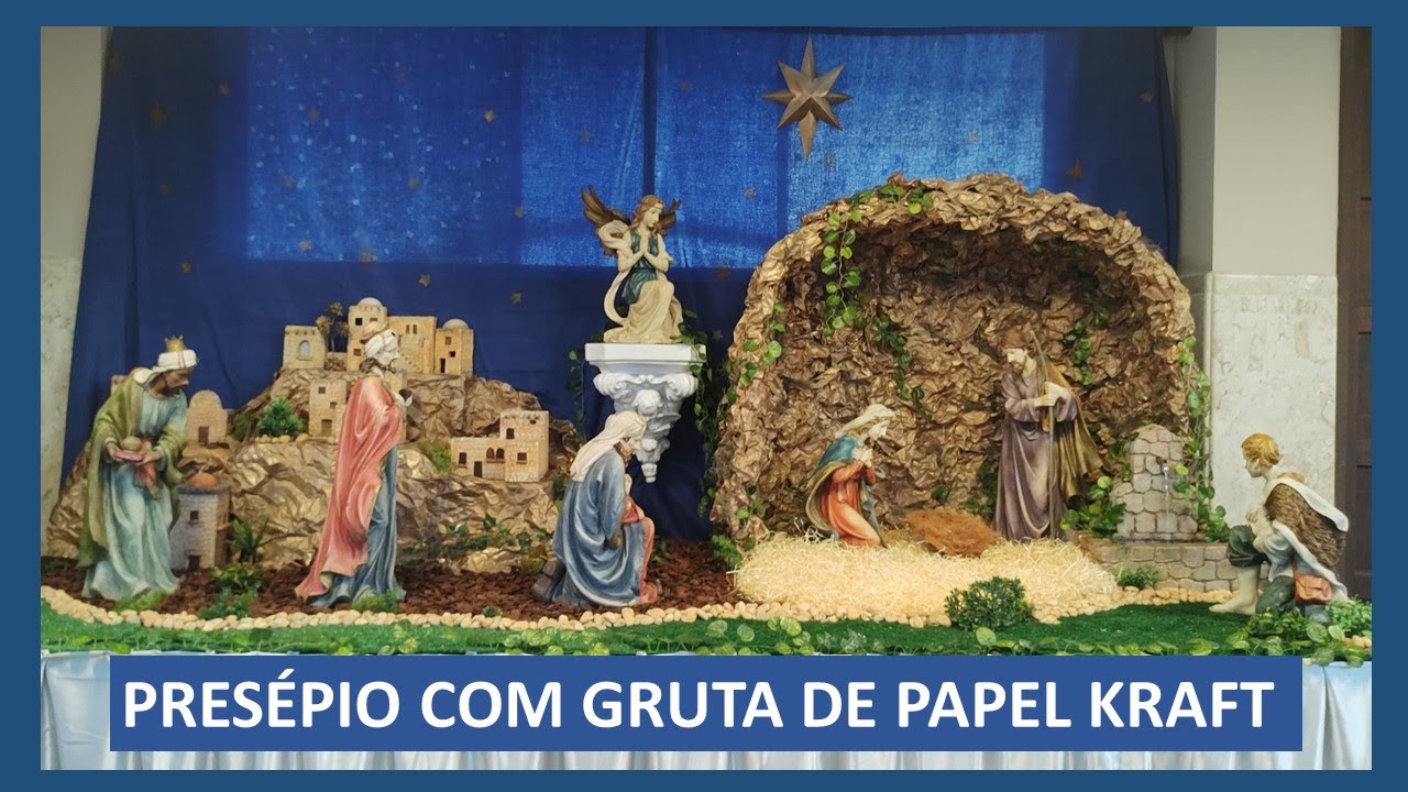 PRESÉPIO COM GRUTA DE PAPEL kRAFT
