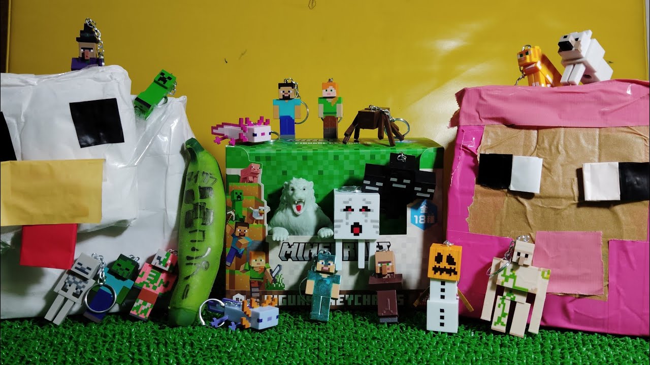 MINECRAFT  FIGURAL  KEYCHAINS！コンプリートセット開封！全18種類！マイクラ！DeAgostiniから新発売！