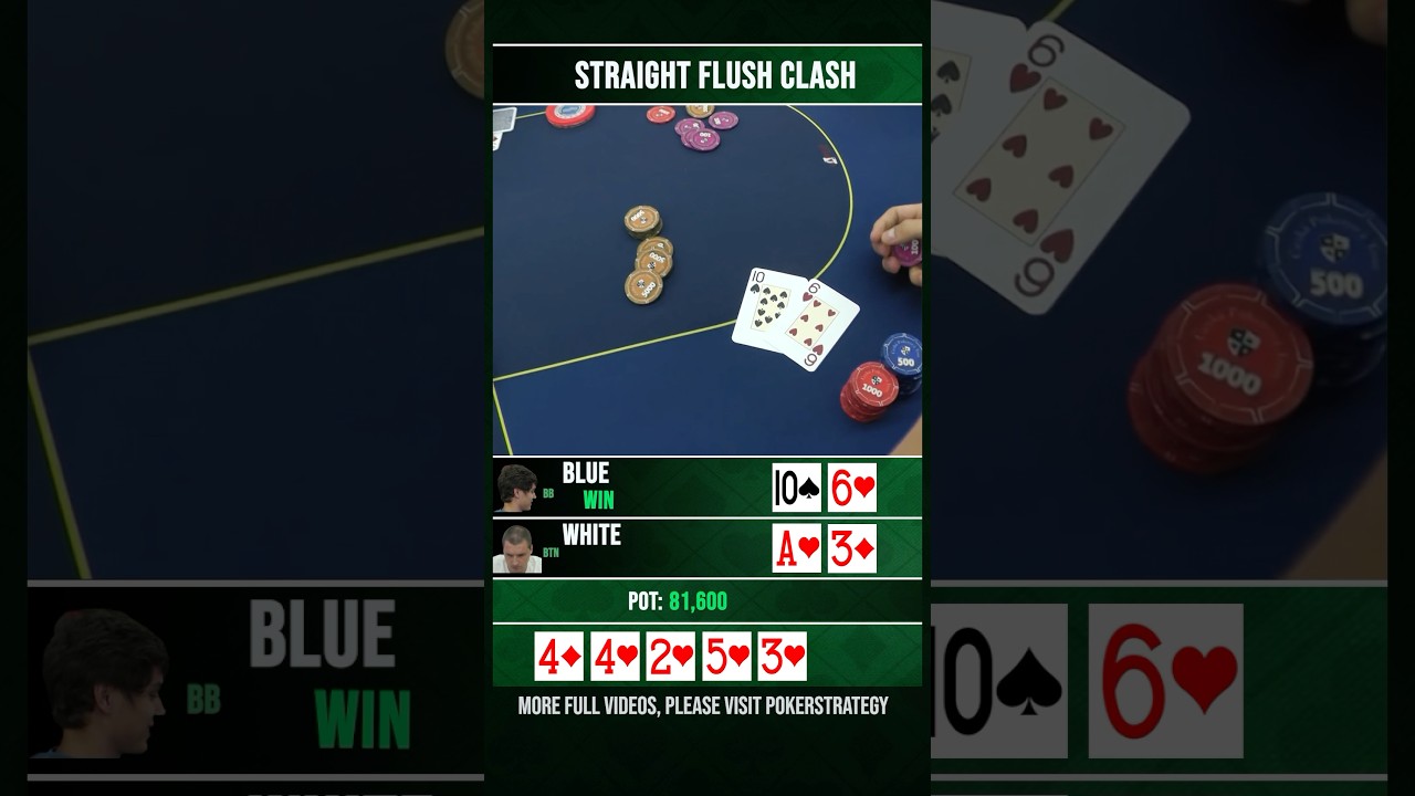 Straight Flush Facing Straight Flush  #poker