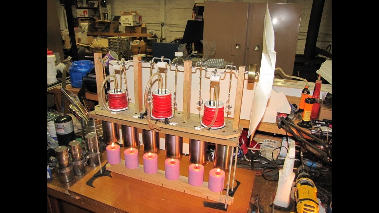 Six-cylinder Stirling engine