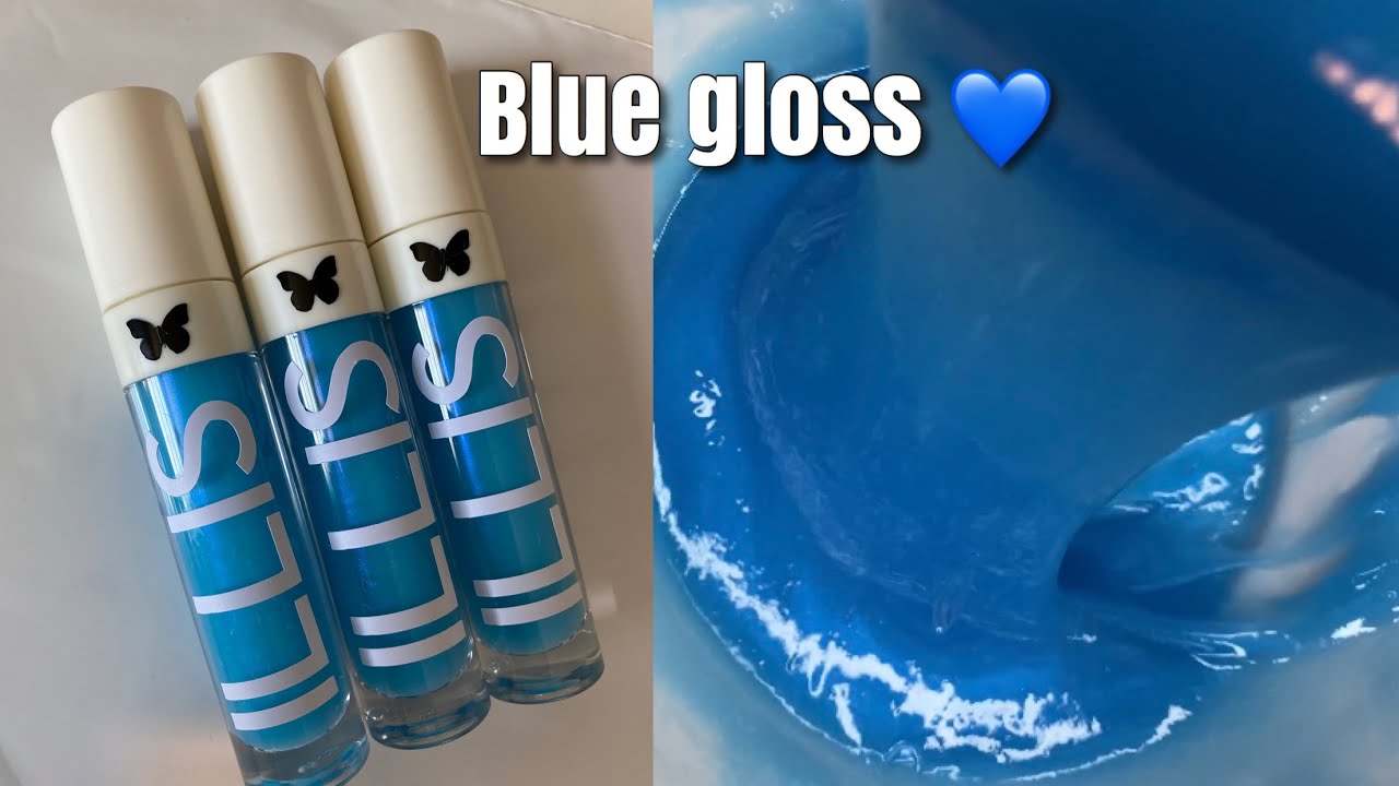 MAKING A BLUE LIPGLOSS 😍💙 non tutorial
