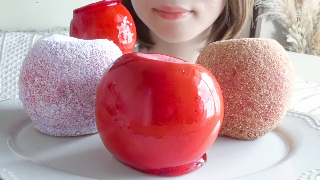 【咀嚼音】Candy appleのりんご飴を食べる【ASMR/EATINGSOUNDS】
