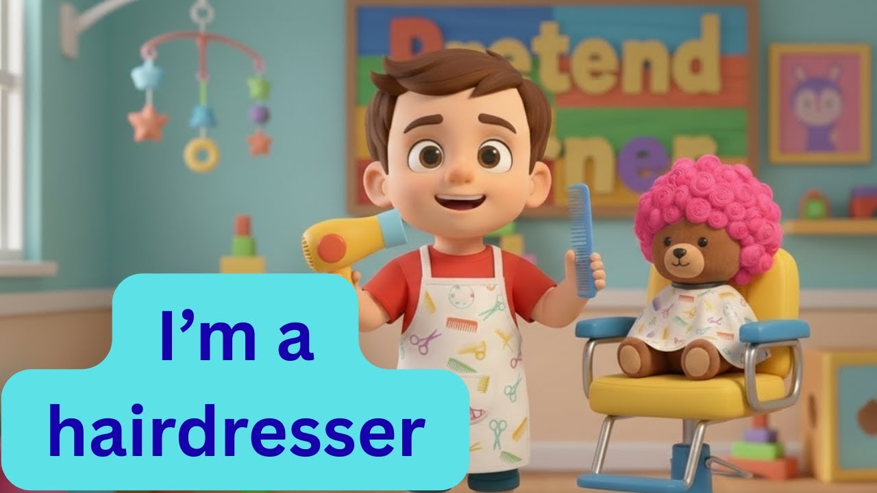 Today I’m Pretending to Be a Hairdresser 💇‍♀️ | Toddler Roleplay Song | Jumping Jellyfish Learning