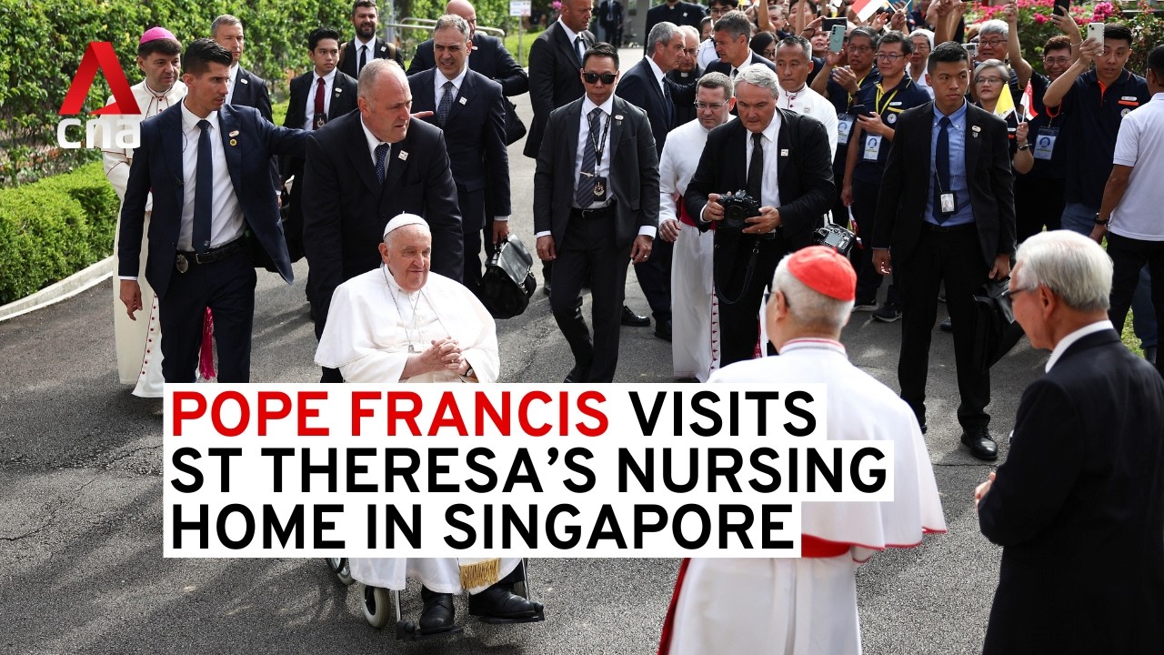 Pope Francis visits St Theresa's nursing home in Singapore